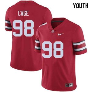 Youth Ohio State Buckeyes #98 Jerron Cage Red Nike NCAA College Football Jersey Hot Sale LIM2644JT